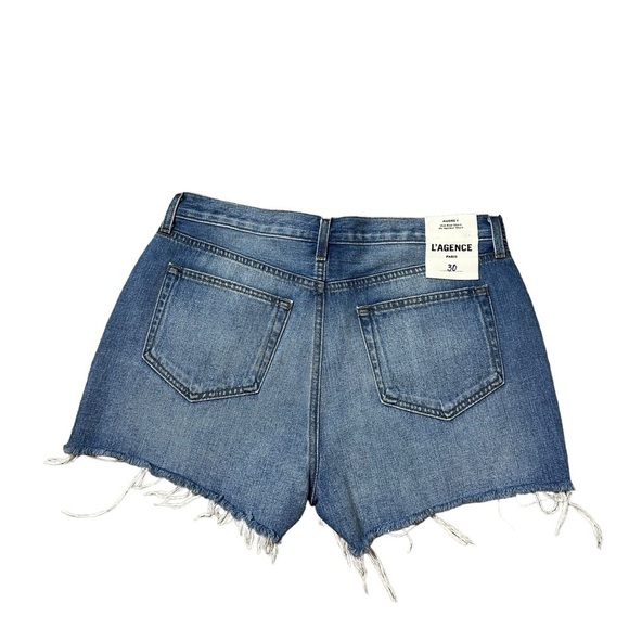 L’AGENCE Audrey Mid Rise Cut Off Jean Shorts - Picture 2 of 8